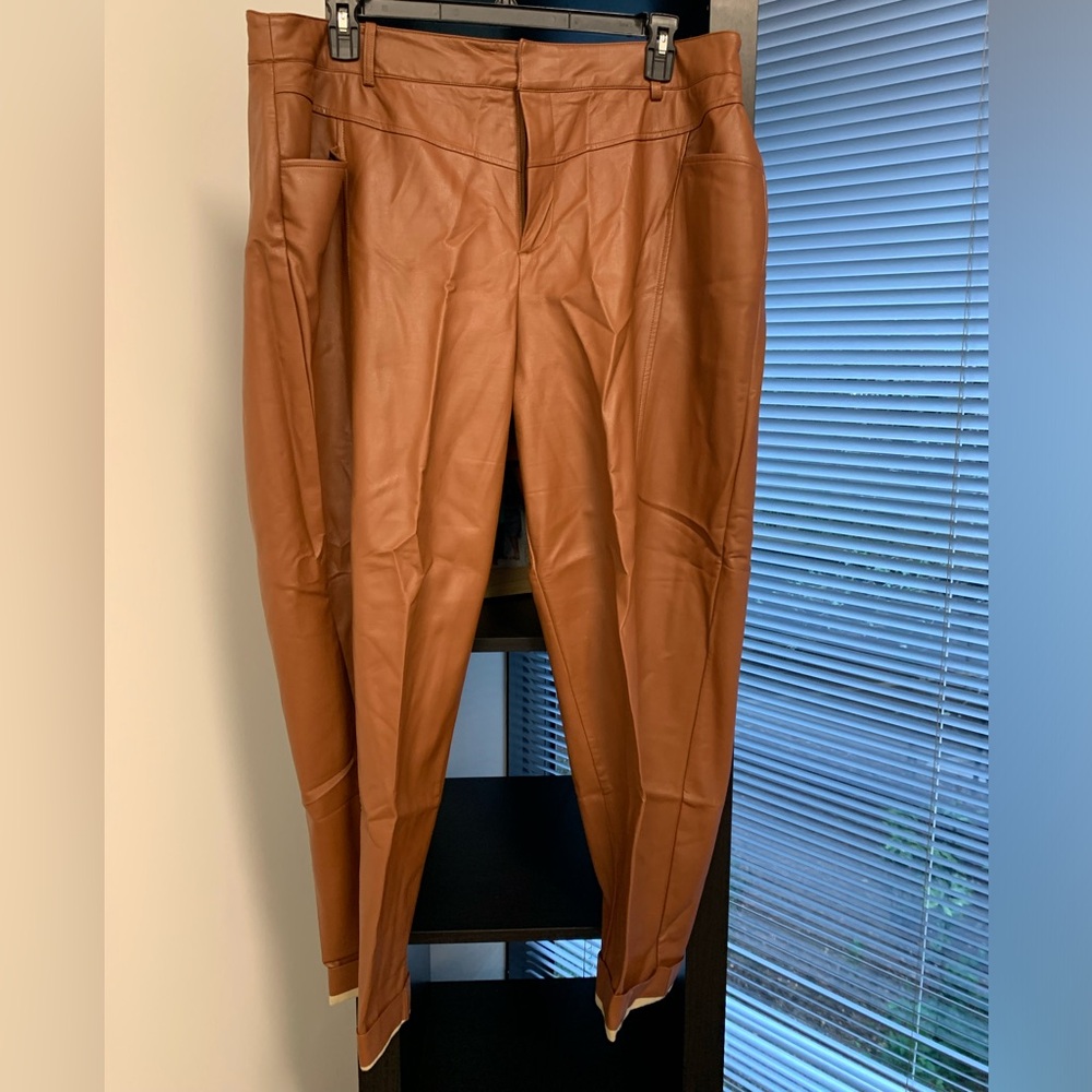 Leather Cognac Pants